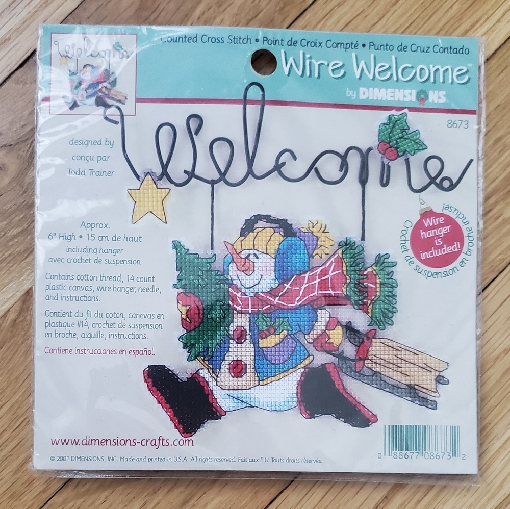 NWOT Dimensions Wire Welcome Cross Stitch Kit